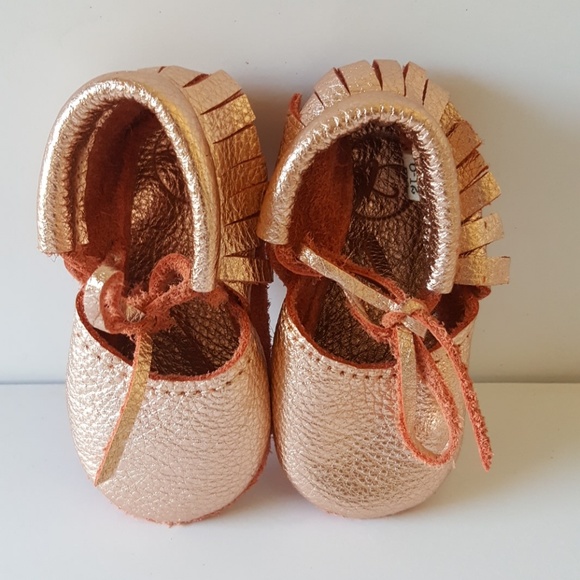 Freshly Picked Other - Baby Shoes Rose Gold Leather NEW 6 -12 Months